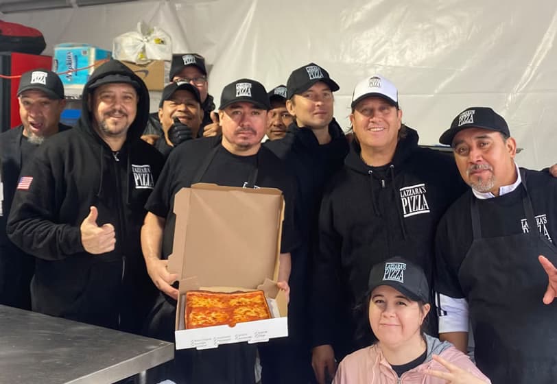 Fresh-baked Sicilian pizza